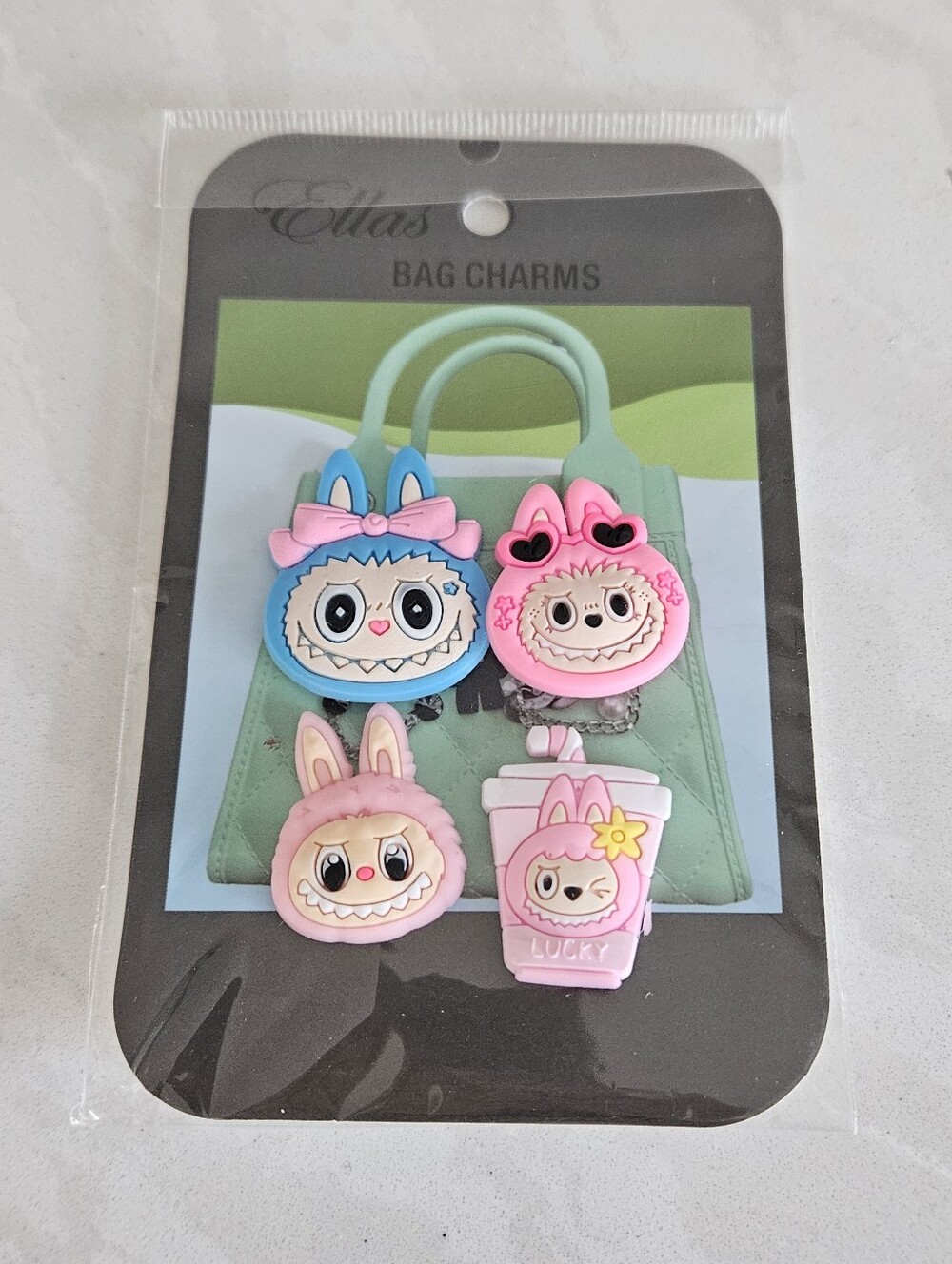 Cute Pastel Monster Character Charms Set Of 4